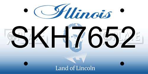 SKH7652 Illinois License Plate