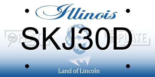 SKJ30D Illinois License Plate