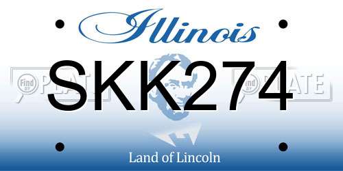 SKK274 Illinois License Plate