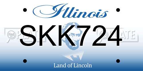 SKK724 Illinois License Plate