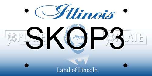 SKOP3 Illinois License Plate