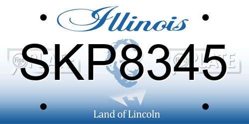 SKP8345 Illinois License Plate