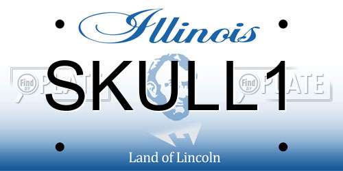 SKULL1 Illinois License Plate