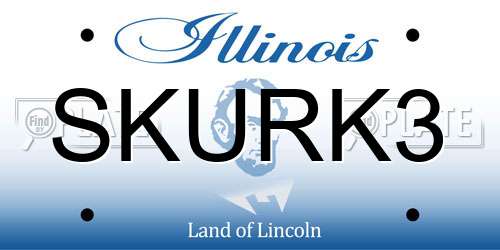 SKURK3 Illinois License Plate