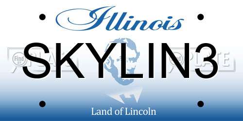 SKYLIN3 Illinois License Plate