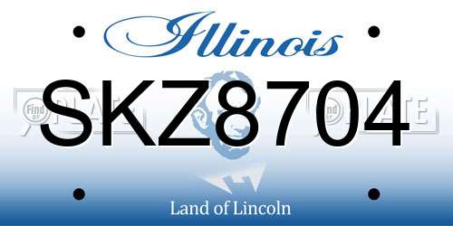 SKZ8704 Illinois License Plate