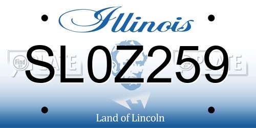 SL0Z259 Illinois License Plate