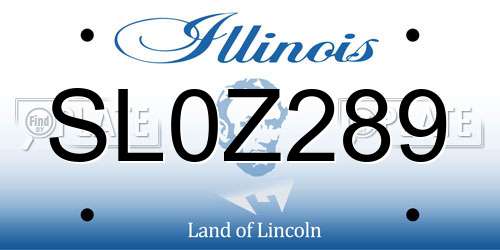 SL0Z289 Illinois License Plate
