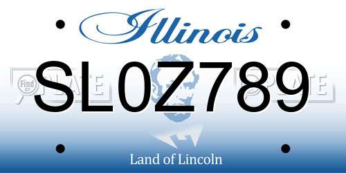 SL0Z789 Illinois License Plate