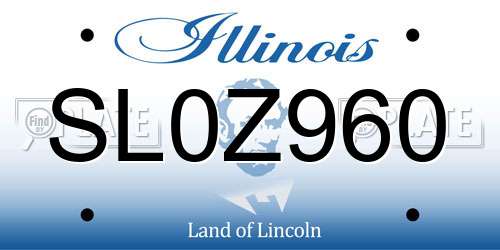 SL0Z960 Illinois License Plate