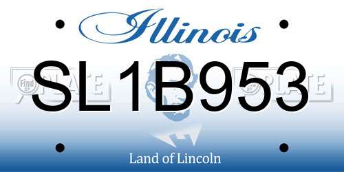 SL1B953 Illinois License Plate