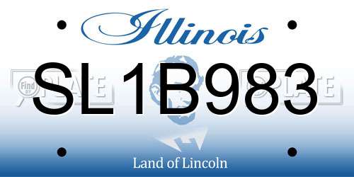 SL1B983 Illinois License Plate