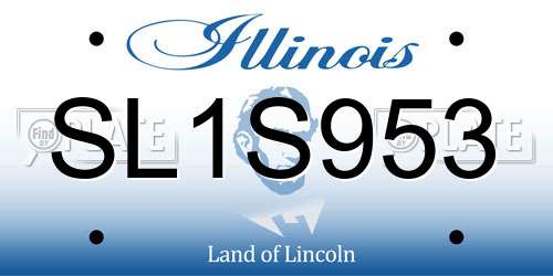 SL1S953 Illinois License Plate