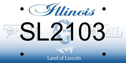 SL2103 Illinois License Plate