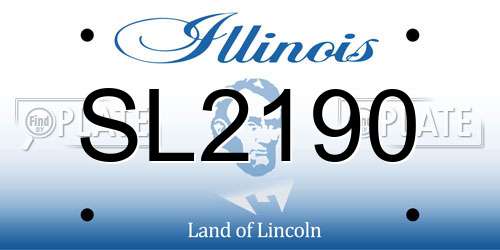 SL2190 Illinois License Plate