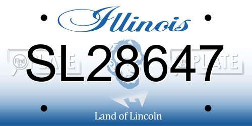 SL28647 Illinois License Plate