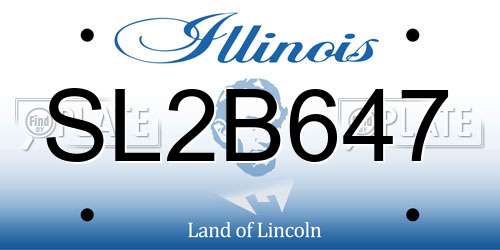 SL2B647 Illinois License Plate