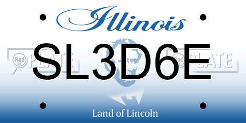 SL3D6E Illinois License Plate