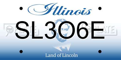 SL3O6E Illinois License Plate
