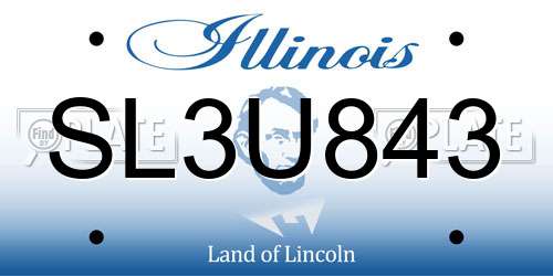 SL3U843 Illinois License Plate