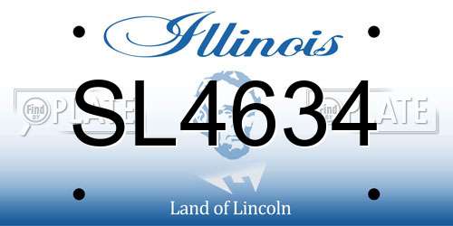 SL4634 Illinois License Plate