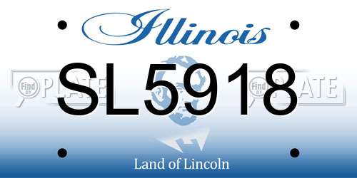 SL5918 Illinois License Plate
