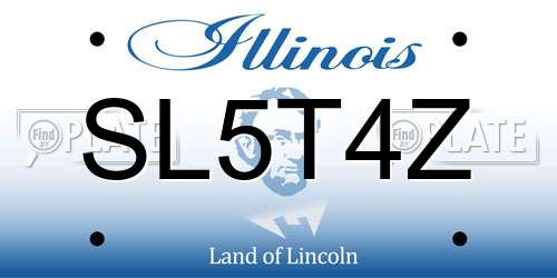 SL5T4Z Illinois License Plate