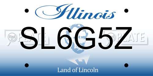 SL6G5Z Illinois License Plate