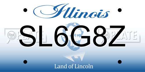 SL6G8Z Illinois License Plate