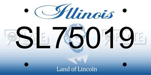 SL75019 Illinois License Plate