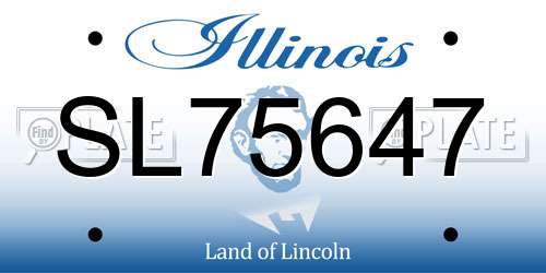 SL75647 Illinois License Plate