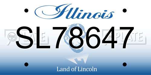 SL78647 Illinois License Plate