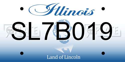 SL7B019 Illinois License Plate