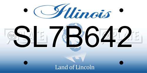 SL7B642 Illinois License Plate