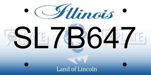 SL7B647 Illinois License Plate