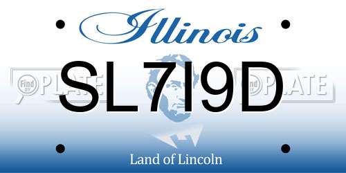 SL7I9D Illinois License Plate
