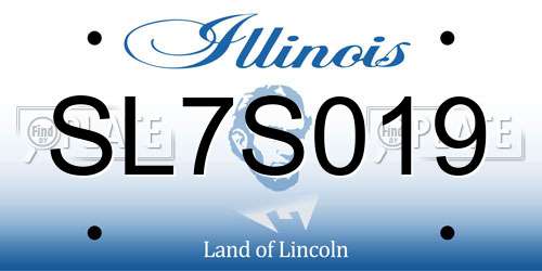 SL7S019 Illinois License Plate