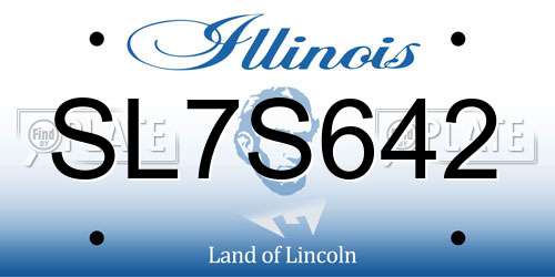 SL7S642 Illinois License Plate