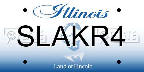 SLAKR4 Illinois License Plate