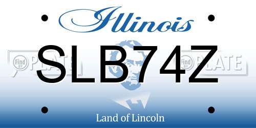 SLB74Z Illinois License Plate