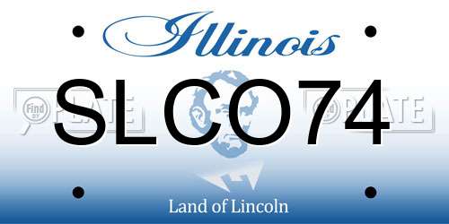 SLCO74 Illinois License Plate