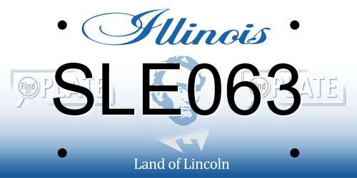 SLE063 Illinois License Plate
