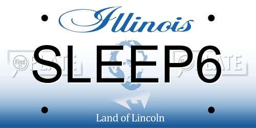 SLEEP6 Illinois License Plate