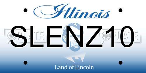 SLENZ10 Illinois License Plate