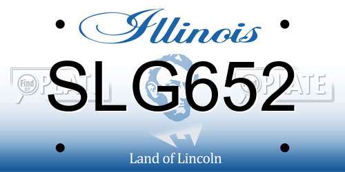 SLG652 Illinois License Plate