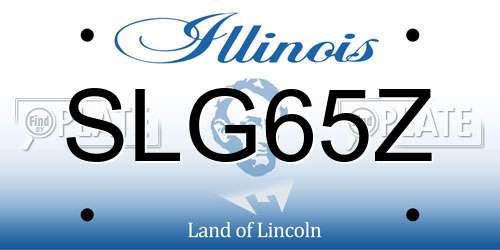 SLG65Z Illinois License Plate