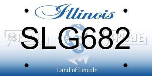 SLG682 Illinois License Plate