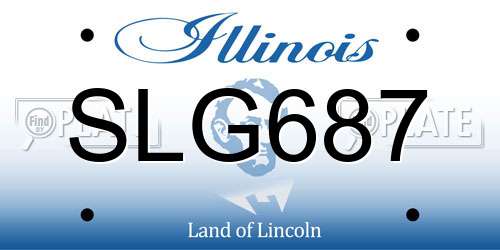 SLG687 Illinois License Plate