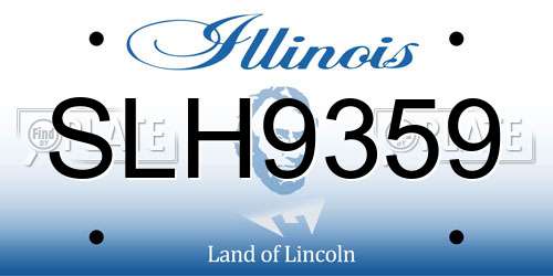 SLH9359 Illinois License Plate