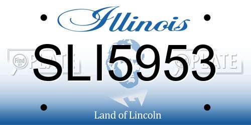 SLI5953 Illinois License Plate